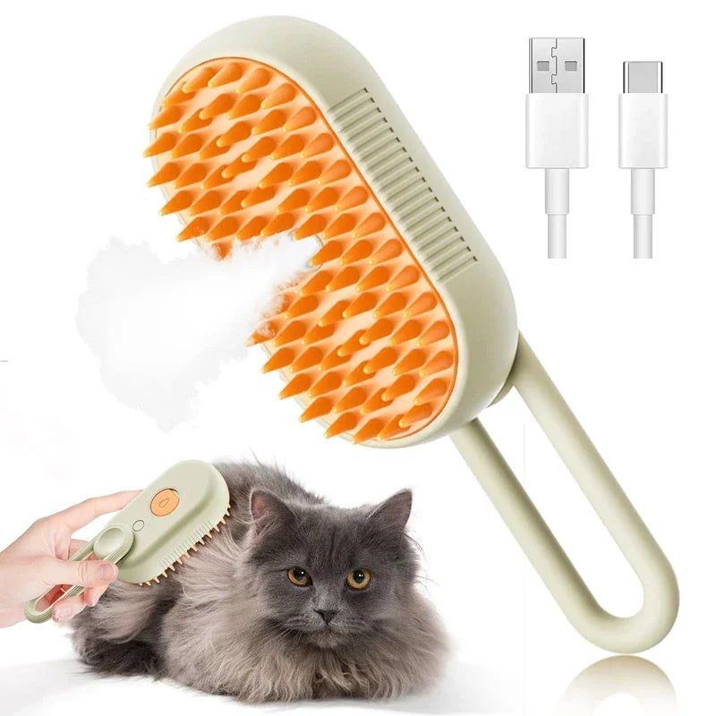 Cat Steam Brush Comb 3in1 Pet Grooming And Hair Care