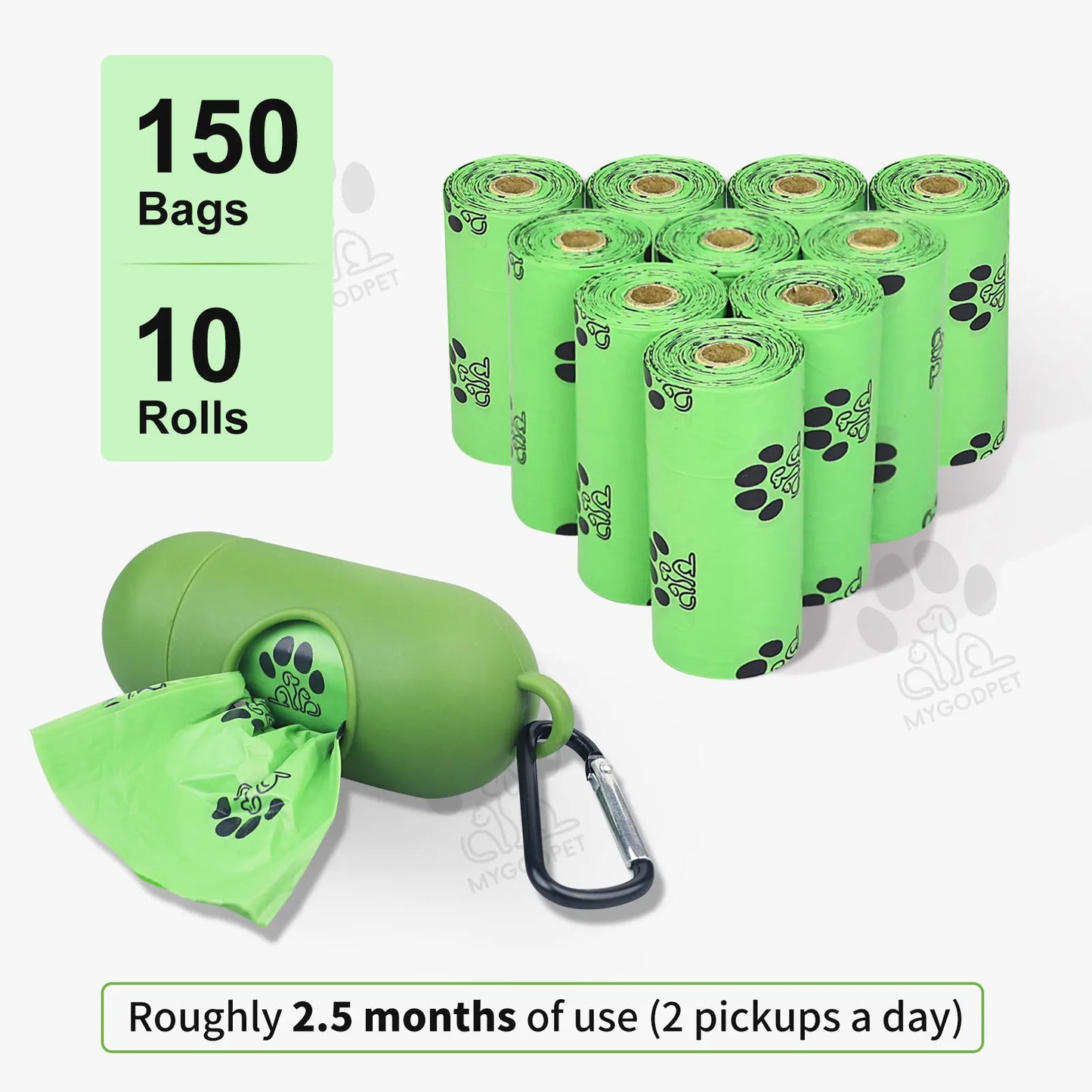 Biodegradable Dog Poop Bags With Dispenser Lavender Scented 150 Count