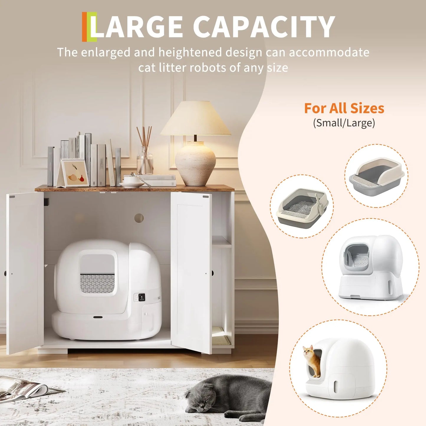 HiMISS Cat Litter Enclosure For Litter Robot Three Four Dog-Proof