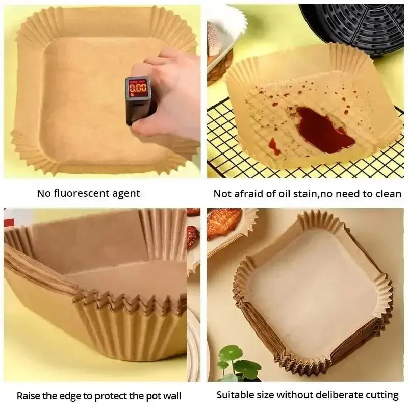 Eco Friendly Air Fryer Disposable Paper Liners Non Stick Kitchen