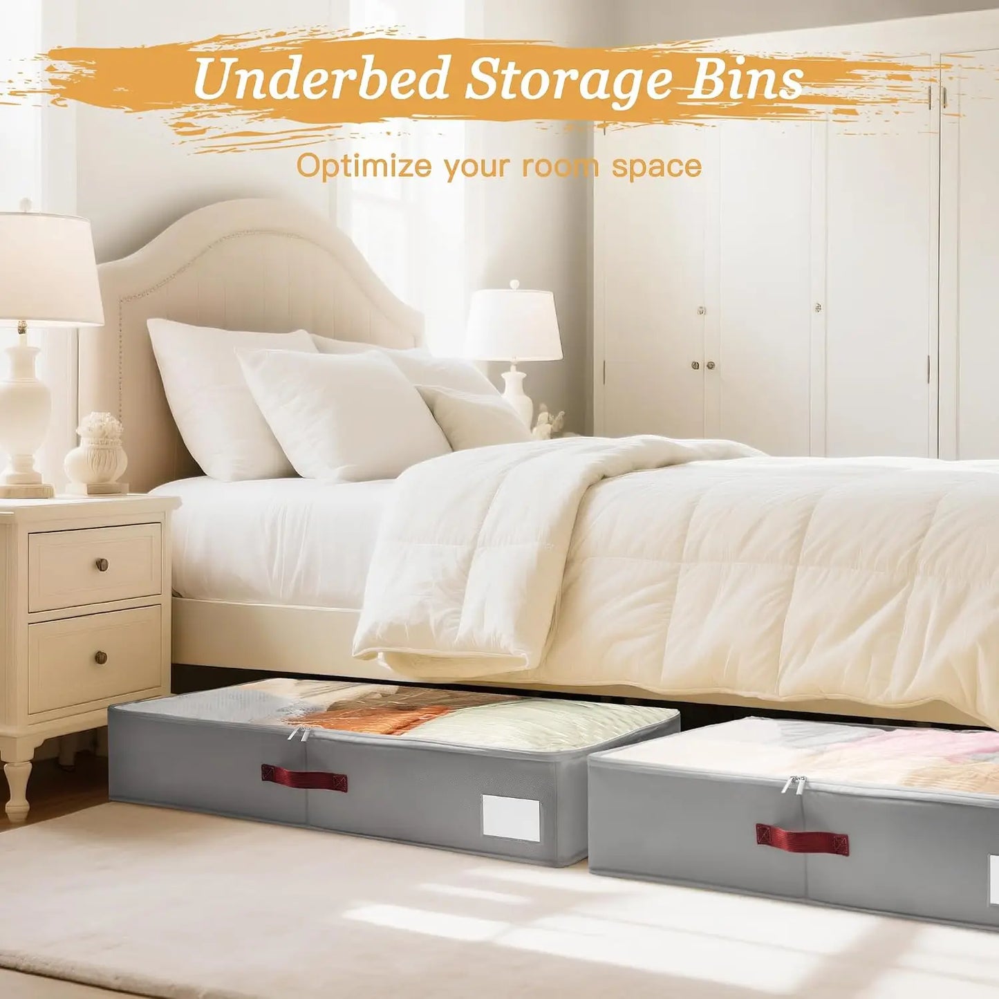 Under Bed Storage Bins With Clear Lids 2 Pack Organizers