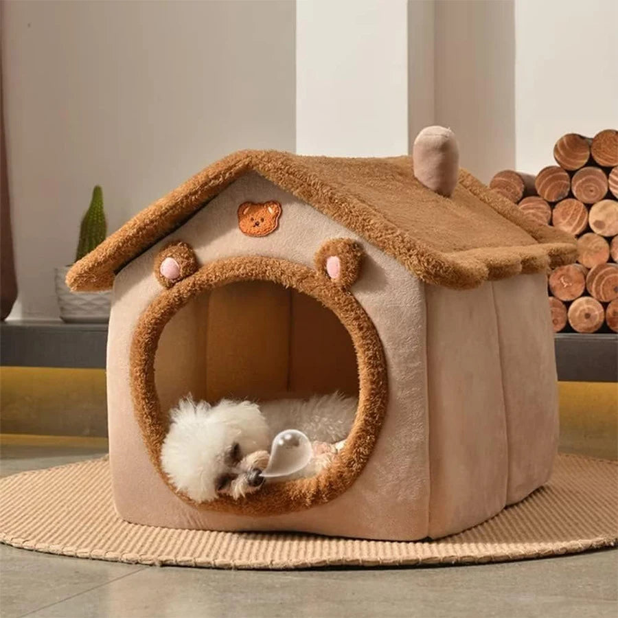 Foldable Pet House For Cats And Small Dogs Washable Cover