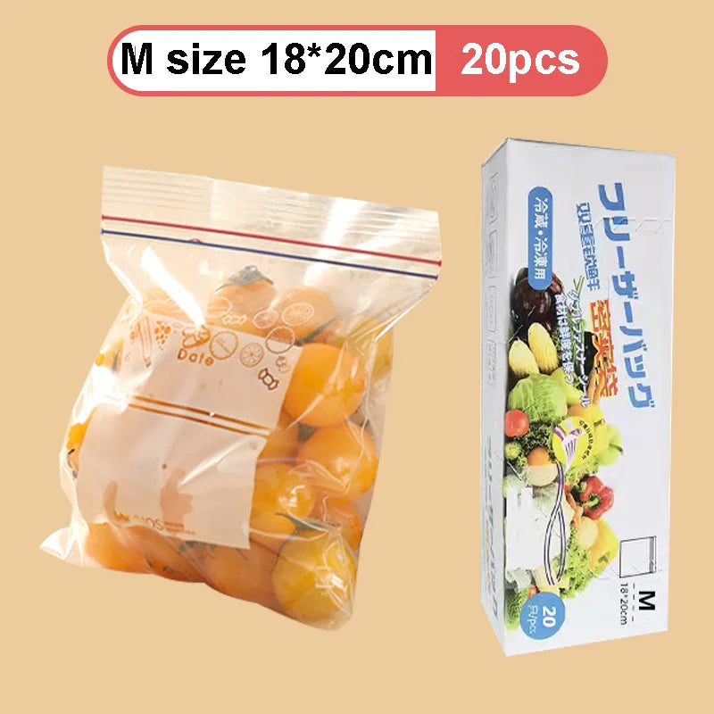 Reusable Zip Lock Bags Food Grade Transparent Storage Bags