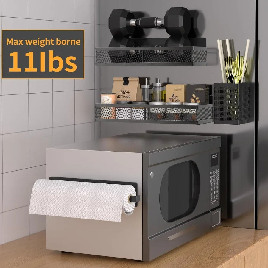 Magnetic Spice Rack Organizer 6 Pack With Paper Towel Holder