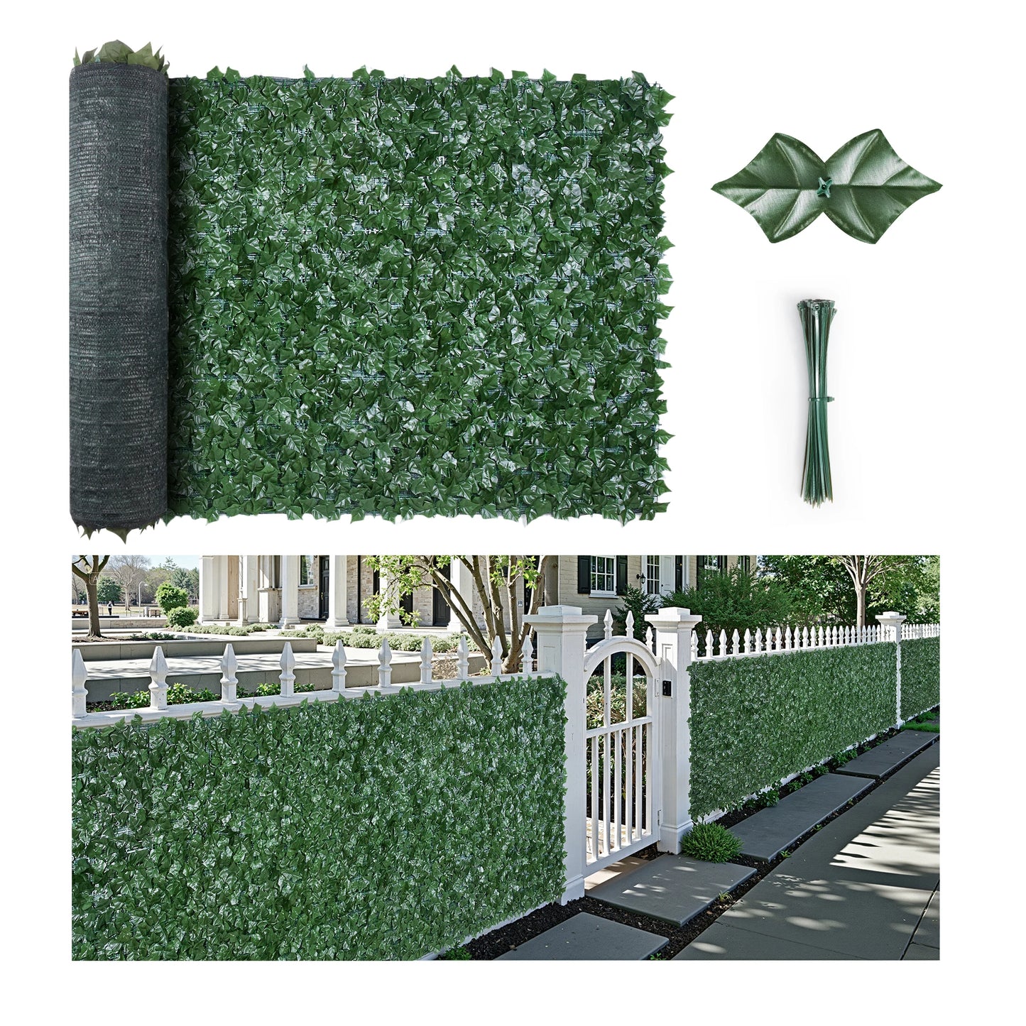 VEVOR Privacy Fence Artificial Green Wall Screen Ivy Hedge Decoration