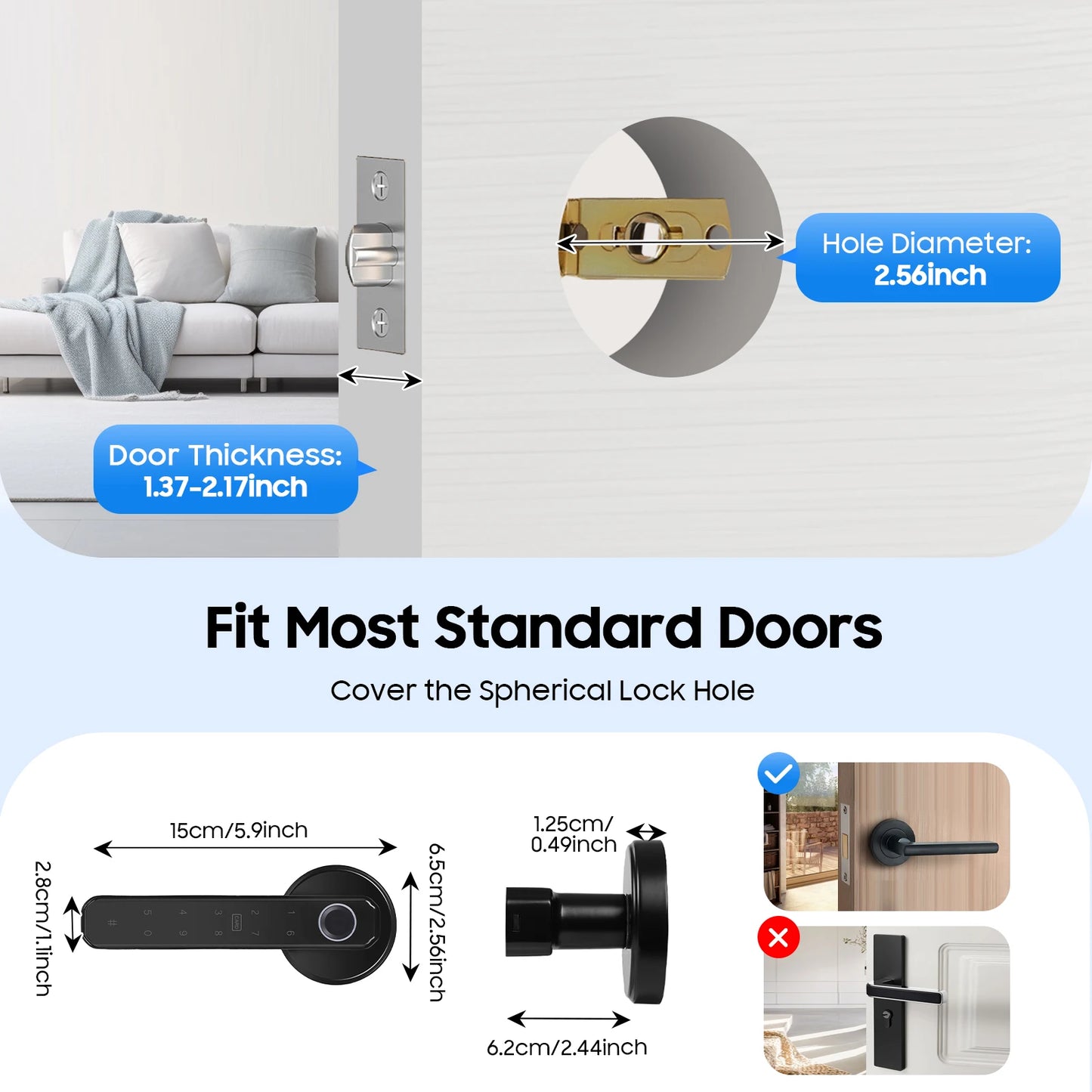 Fingerprint Door Lock With Smart Handle For Homes And Offices