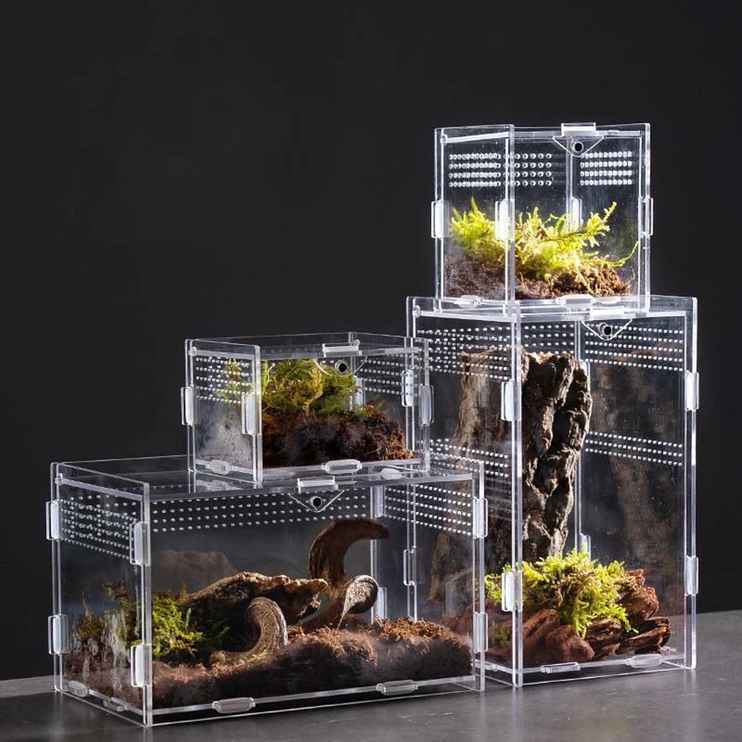 Acrylic Reptile Breeding Box Transparent Terrarium Enclosure