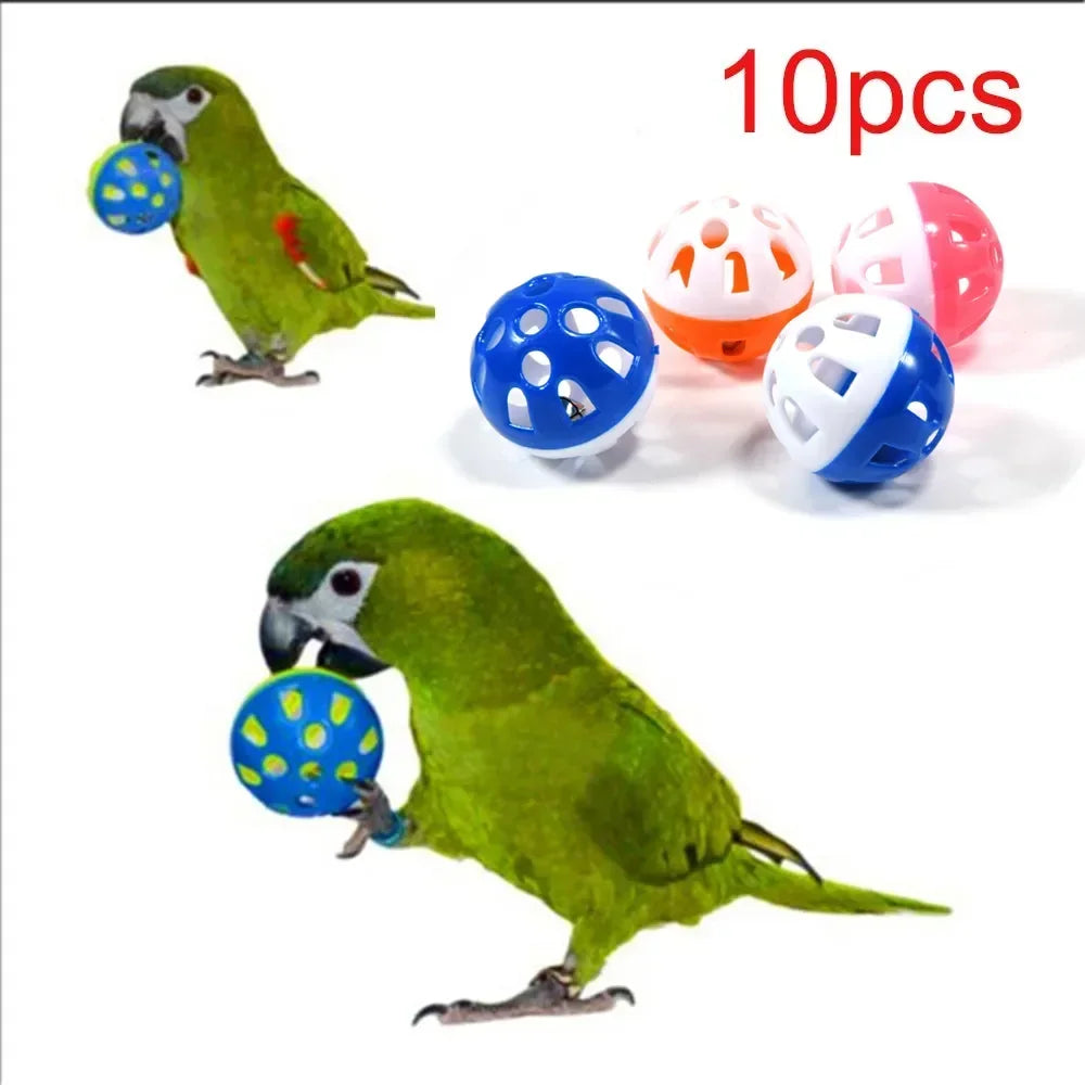 Colorful Hollow Rolling Bell Parrot Toy For Parakeet Cockatiel