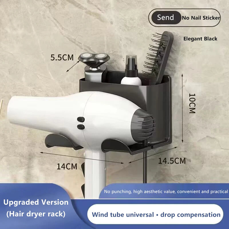 Multifunctional Hair Dryer Holder Wall Mount and Stand Organizer
