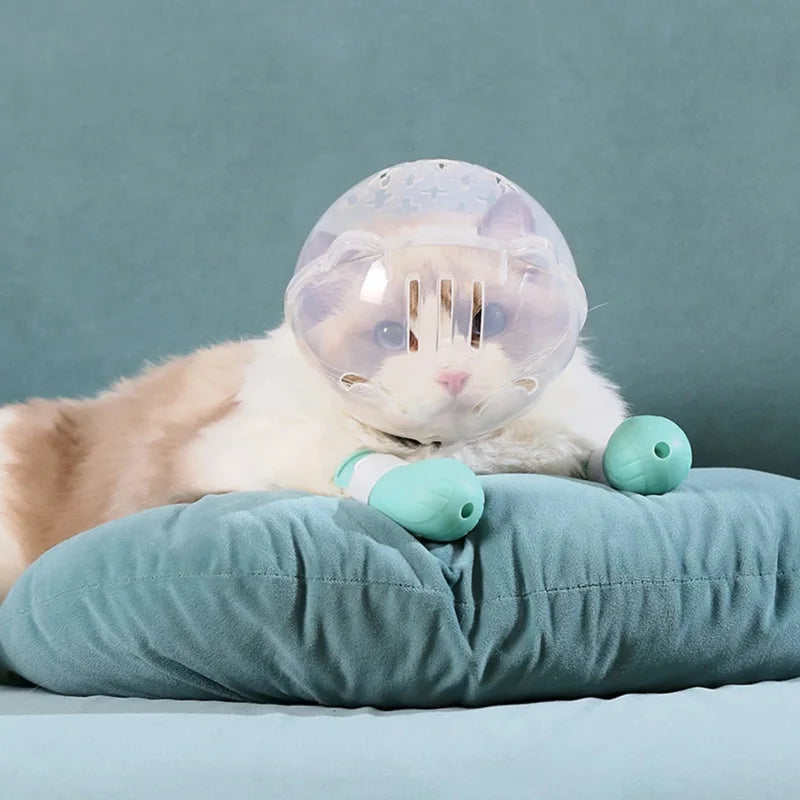 Cat Muzzle Hood Adjustable Breathable Anti Bite Helmet For Pets