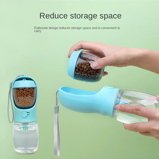 Portable Dog Cat Water Bottle With Food Container Leak Proof