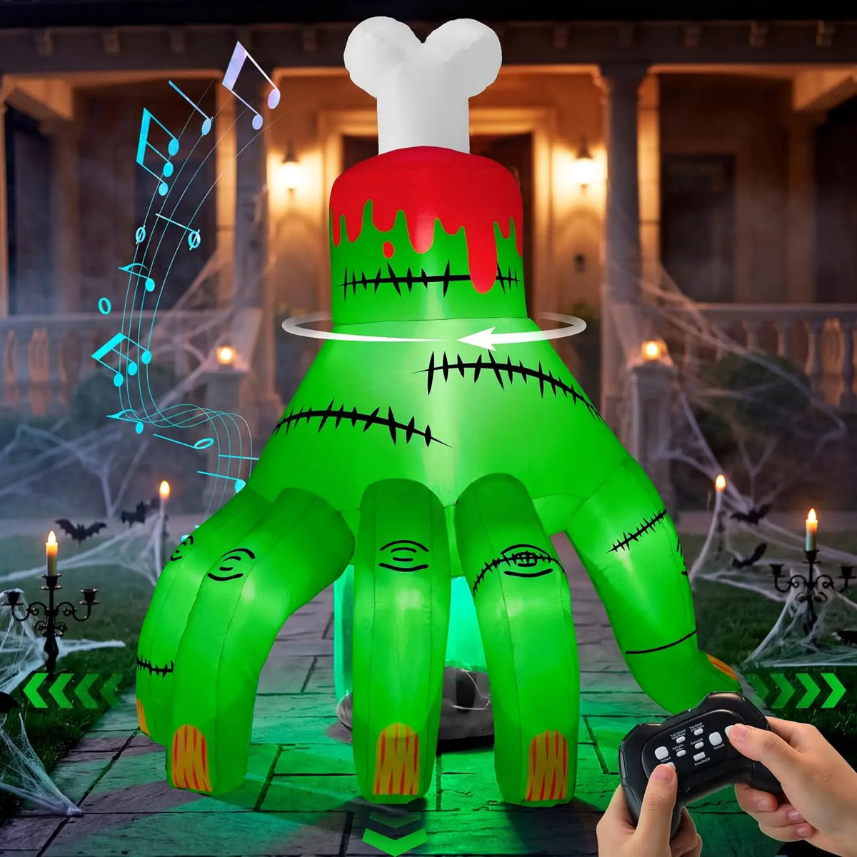 Joyfy Halloween Inflatable Zombie Hand With LED Lights And Music