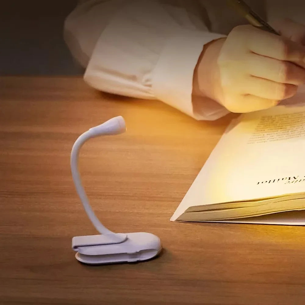 HomeFISH Mini LED Book Light Clip 360 Degree Adjustable Lamp