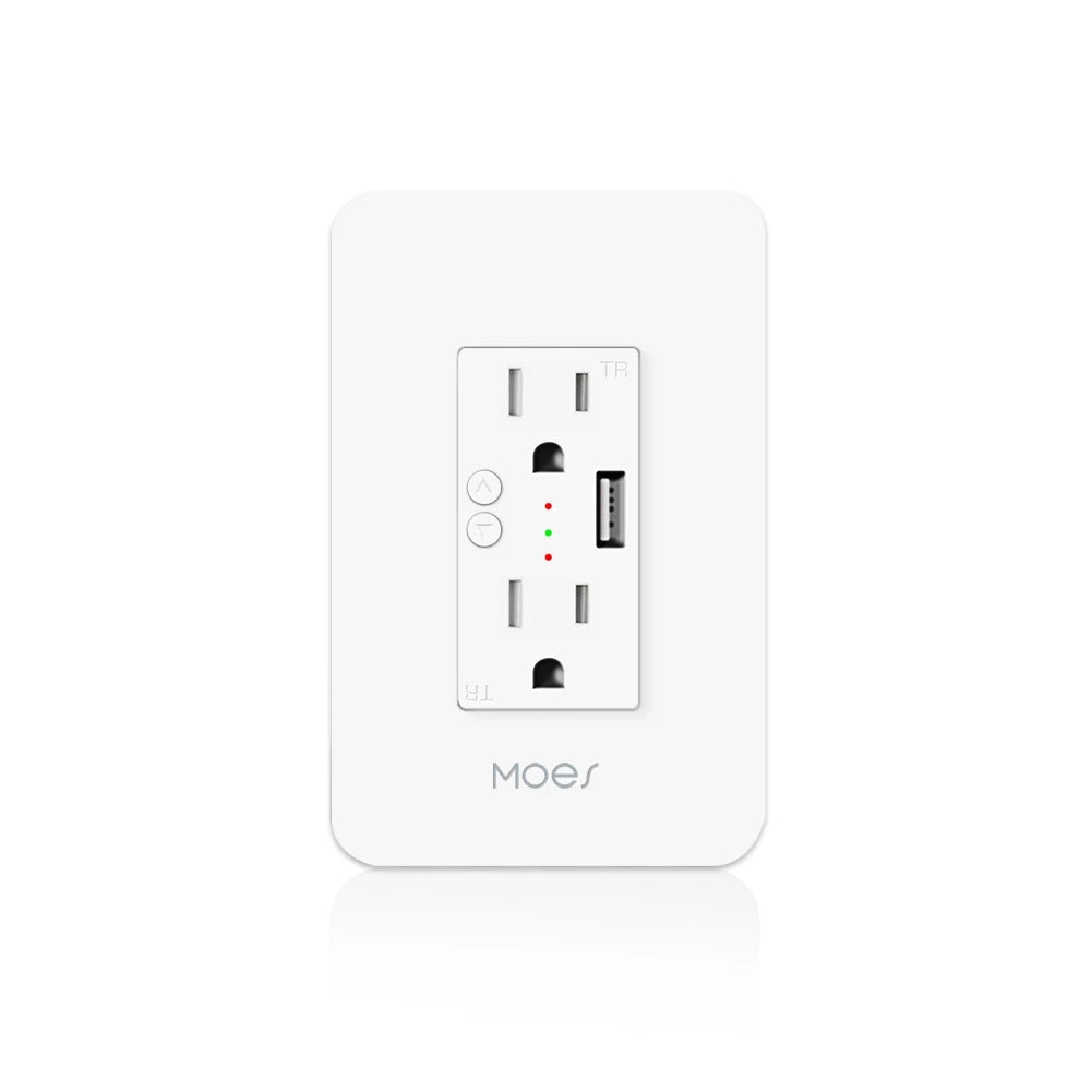 MOES WiFi Smart Wall Outlet With USB Ports For Alexa