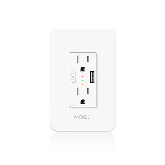 MOES WiFi Smart Wall Outlet With USB Ports For Alexa