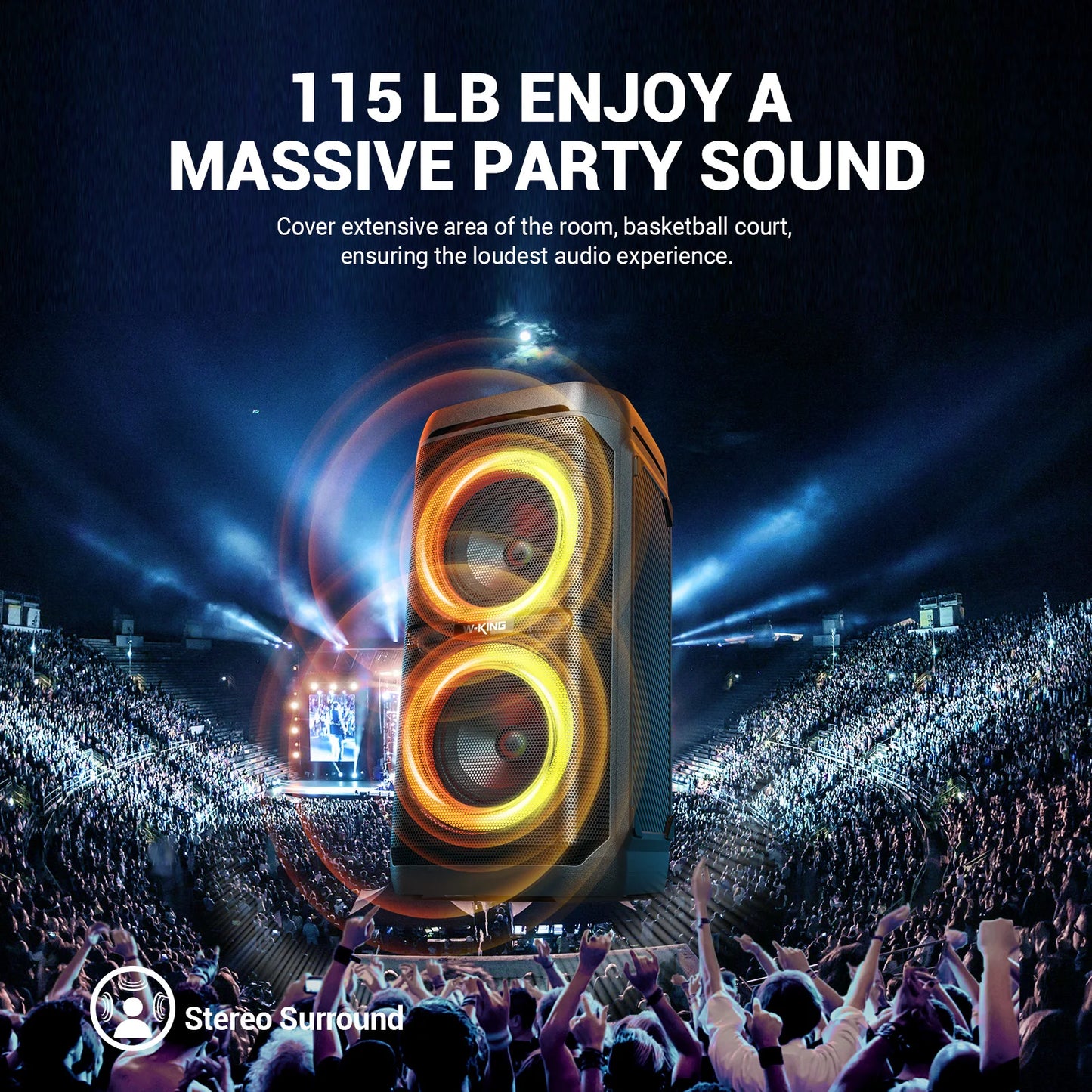 W-King T11 100W RMS Bluetooth Speakers IPX6 Waterproof