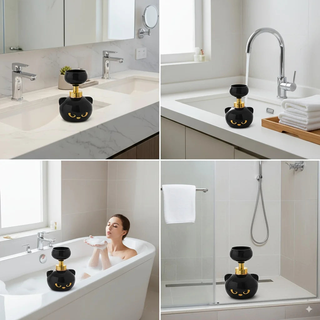 Cute Cat Paw Foam Soap Dispenser With Flower Shape