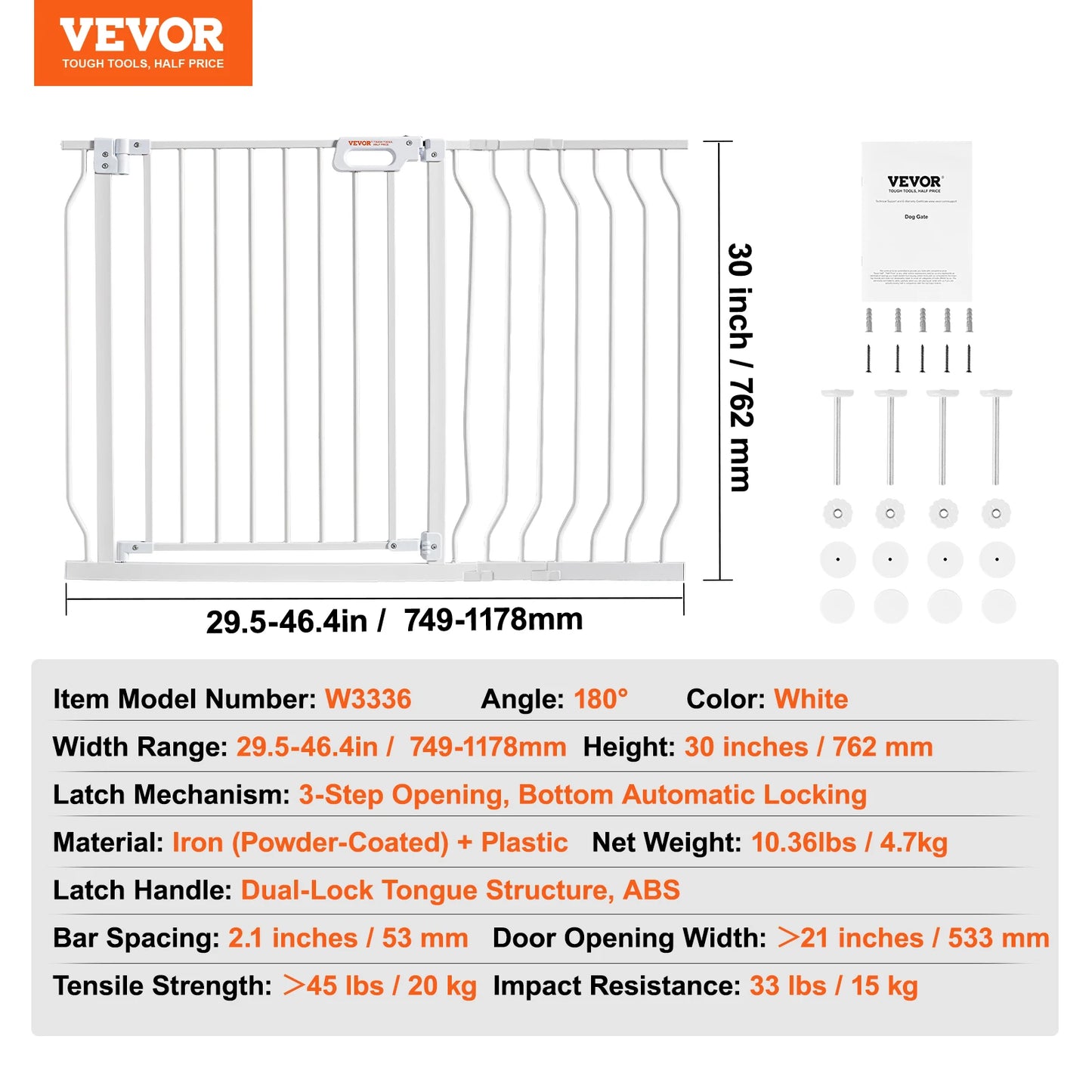 SucceBuy Baby Gate Pressure Mount Walk Through Child Fence