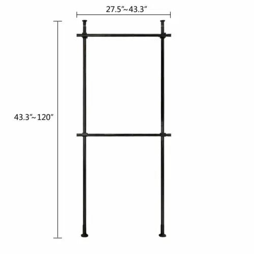 Garment Rack Storage Hanger Organizer For Ceiling And Floor Metal