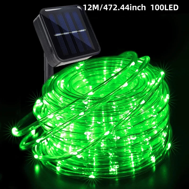 Peach Forest Solar LED Tube Light 100LED Rope String Light