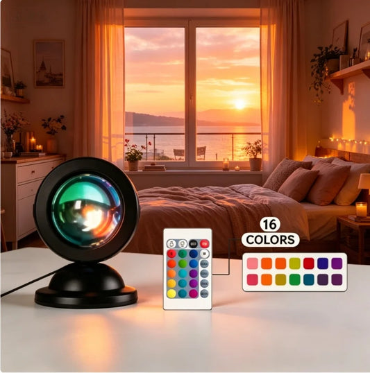 RGB Sunset Lamp Projector With Remote Control USB Night Light