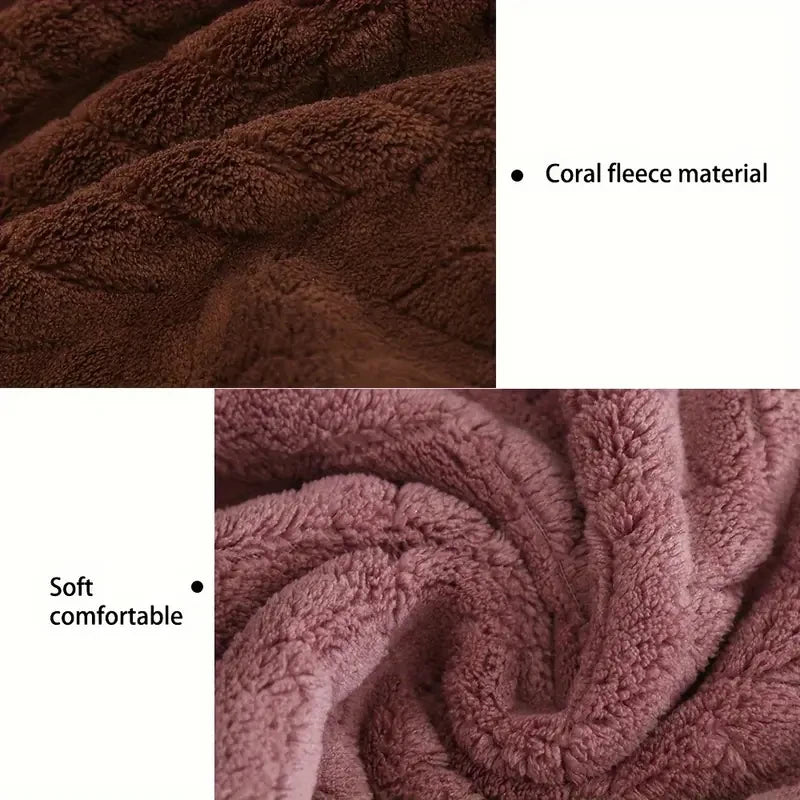 Thick Coral Velvet Bath Towels Absorbent Quick Dry Home Hotel