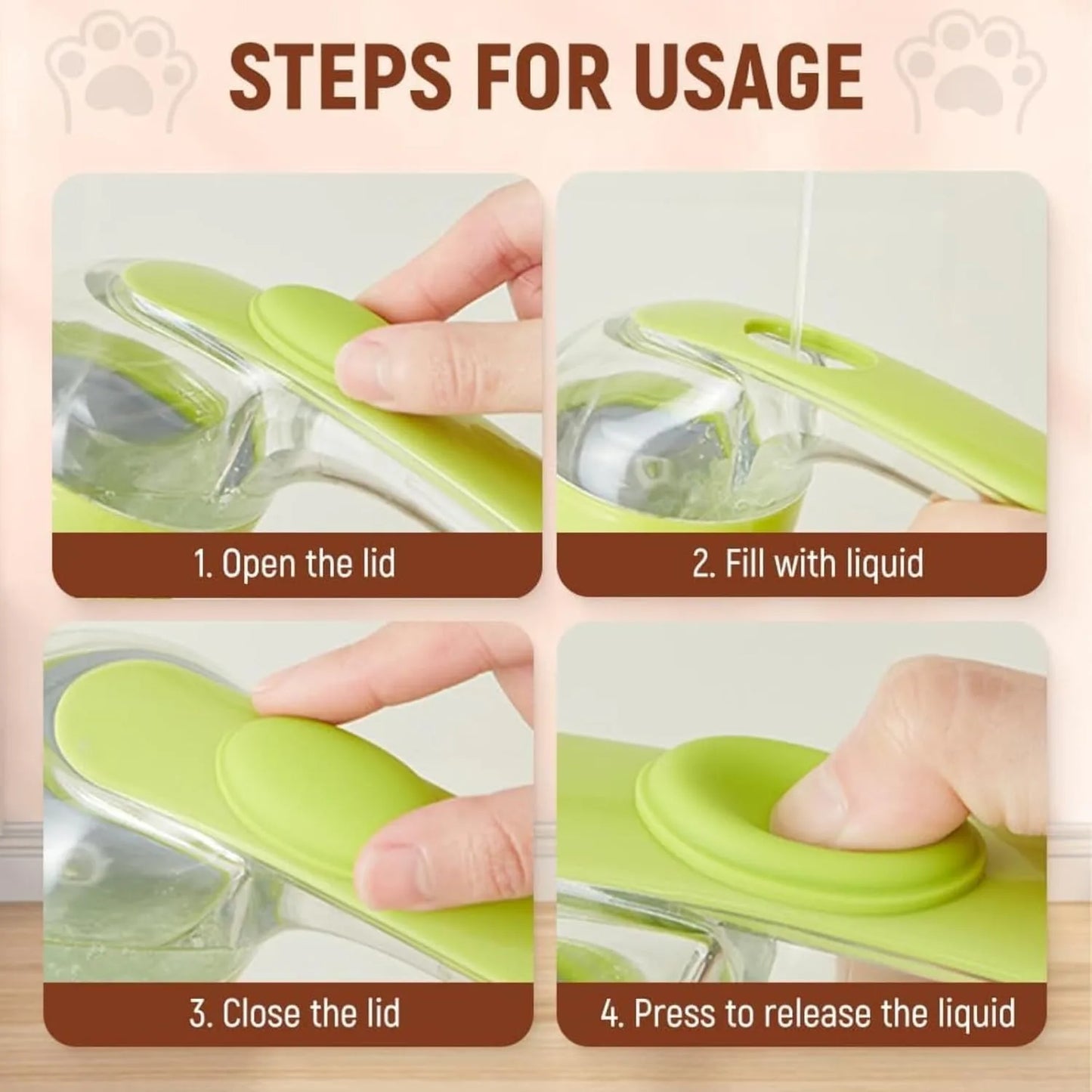 Pet Bath Brush With Shampoo Dispenser Silicone Massage Grooming Tool