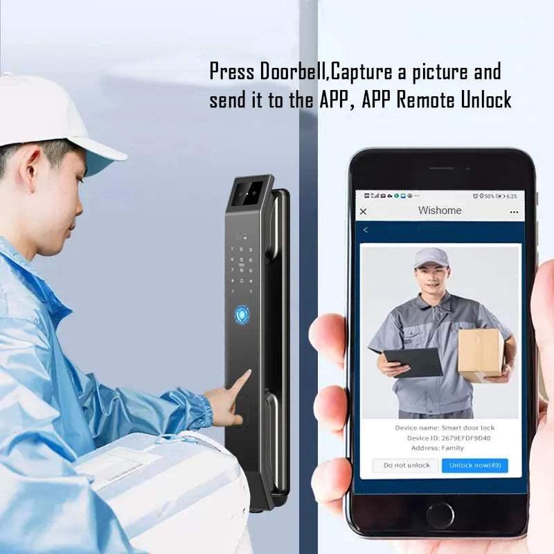 YKESDL 3D Face Recognition Biometric Door Lock With Camera