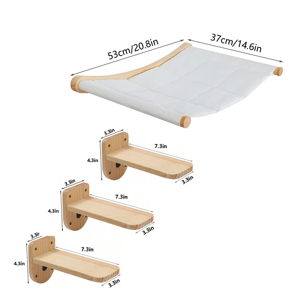 CWV Wall Mounted Cat Hammock Kit With Multi Level Perches