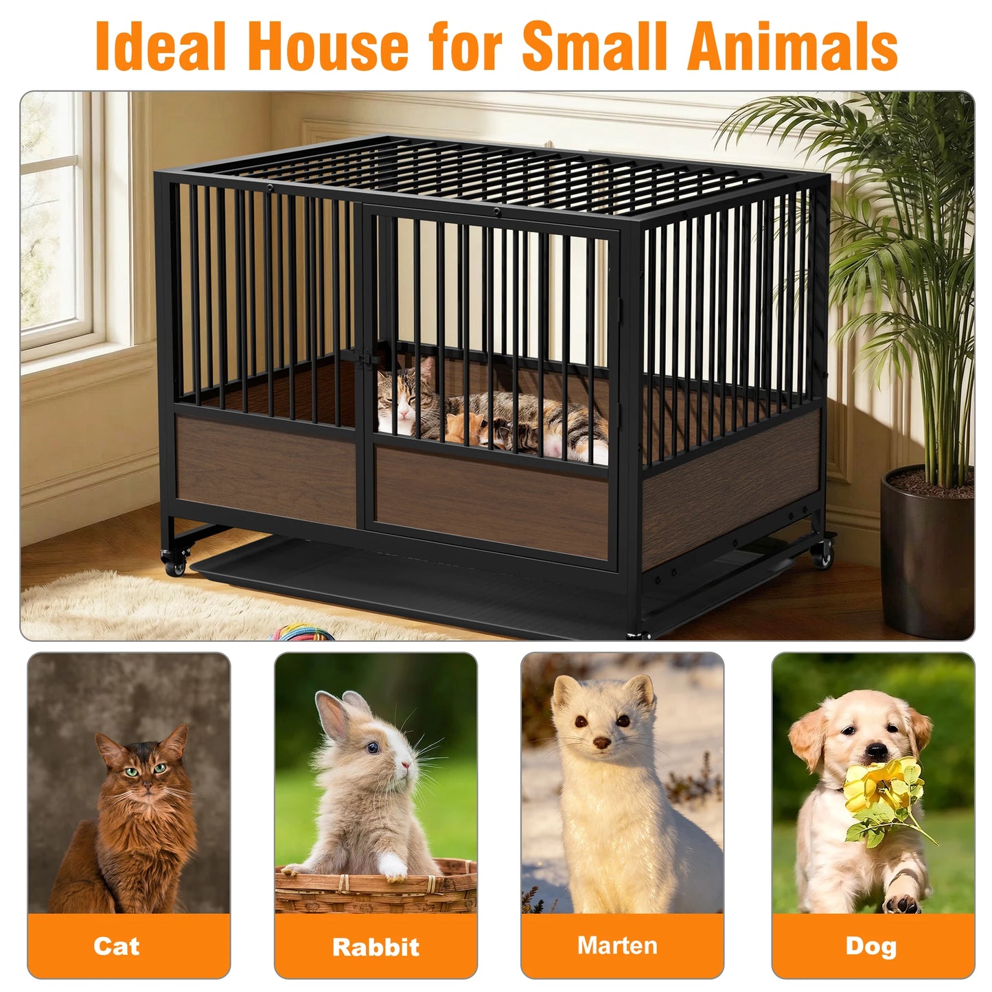 Heavy Duty Metal Cat Cage Enclosure For Cats And Dogs