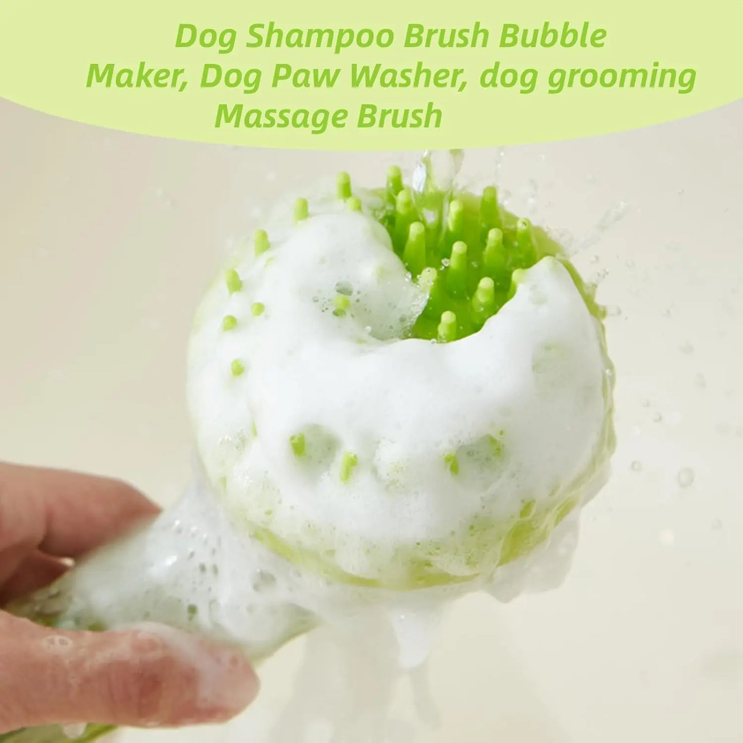 Pet Bath Brush With Shampoo Dispenser Silicone Massage Grooming Tool