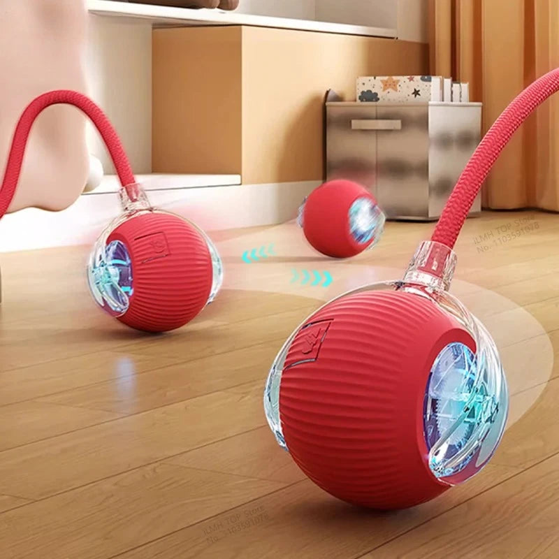 Interactive Cat Ball Toy Automatic Rolling Ball With Tail Rechargeable