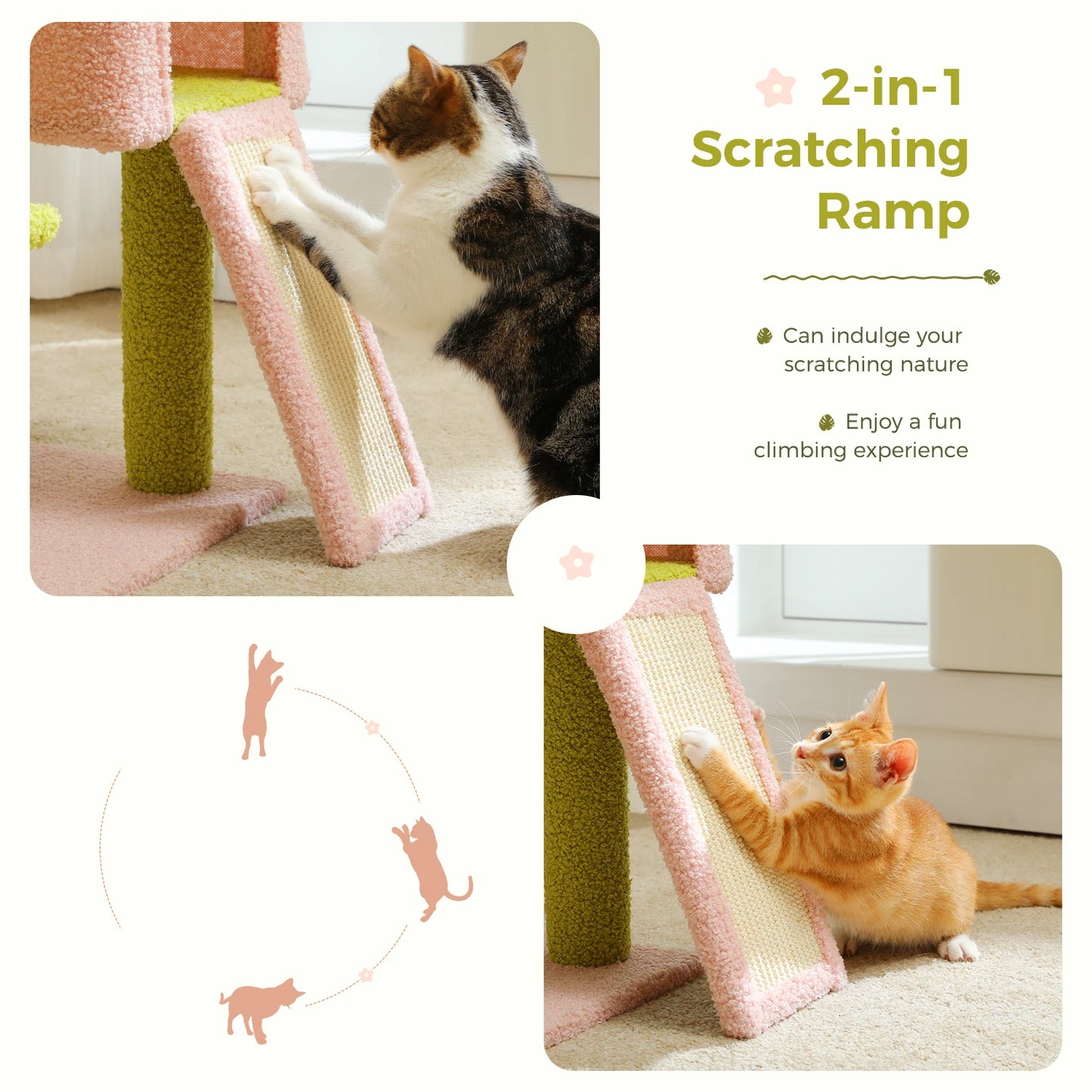 PAWZ Road Flower Cat Tree Multi Level Tower With Sisal