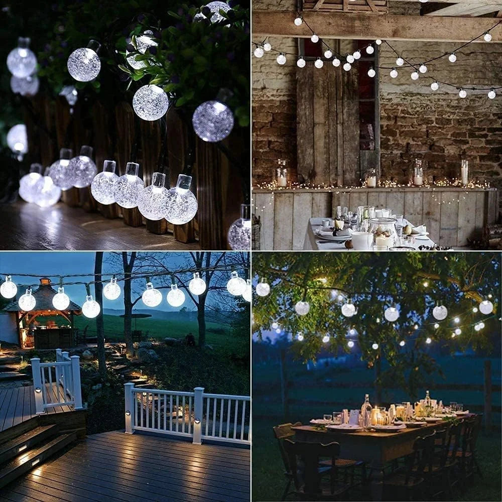 Solar Powered Bubble Ball String Lights 100 LEDs Eight Modes