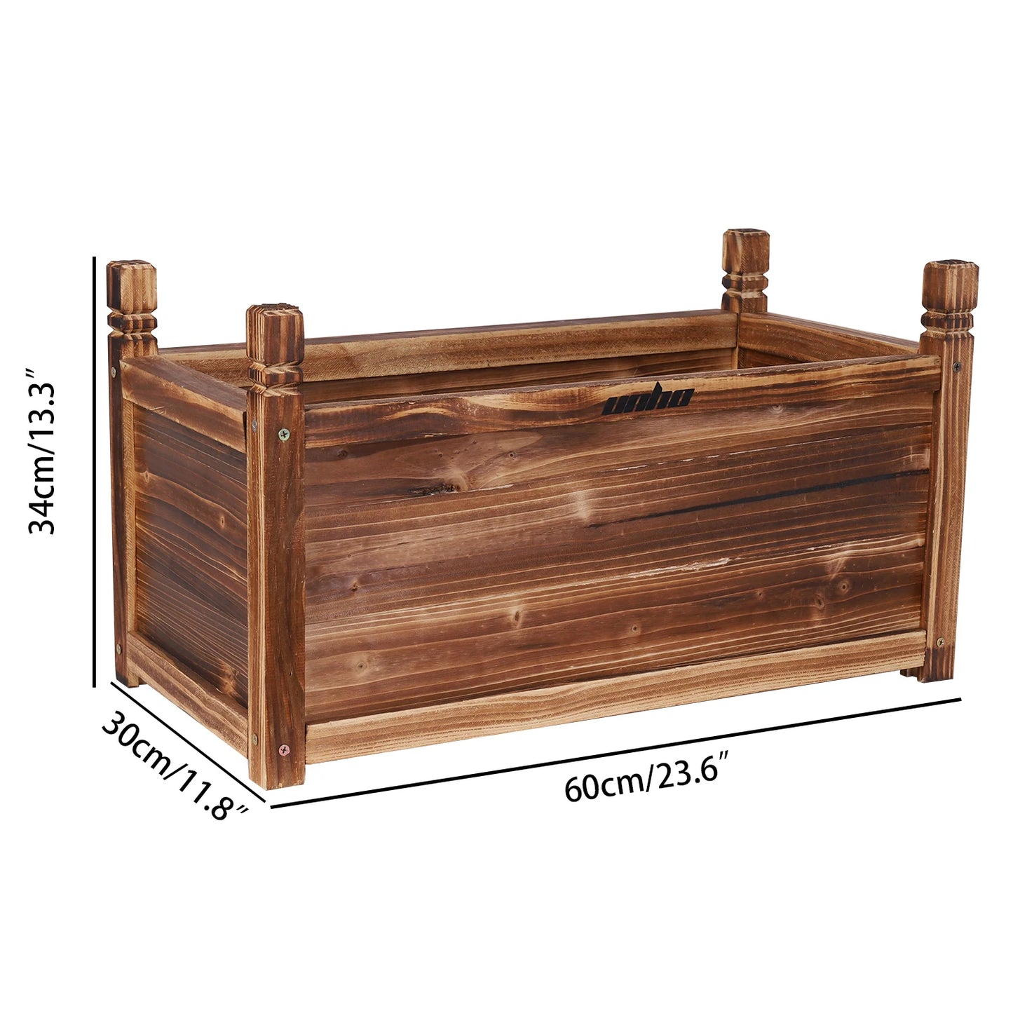 Wooden Raised Planter Box For Indoor Outdoor Vegetables And Herbs