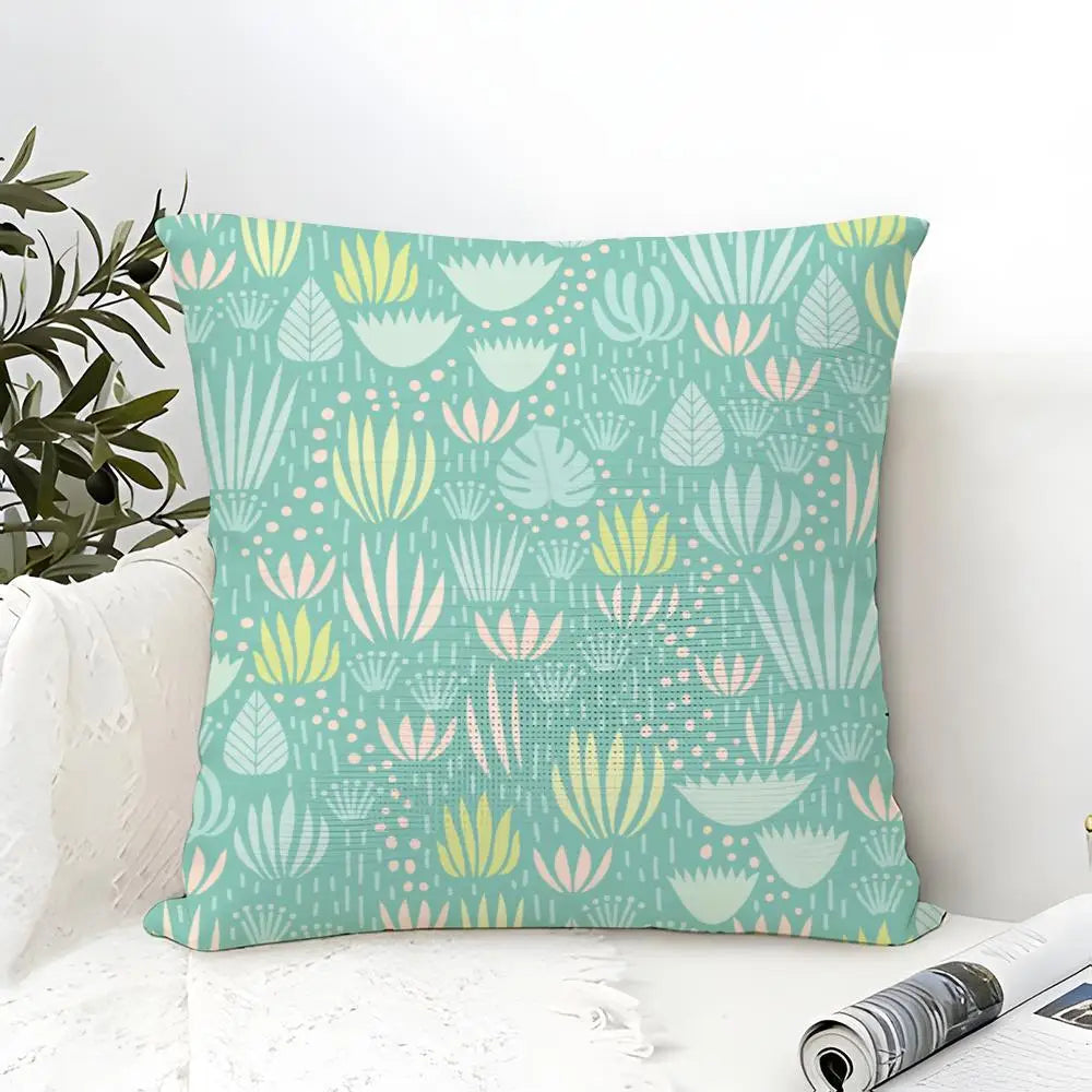 Elizabeth Olwen Modern Flowers Pillow Case Linen Cushion Cover