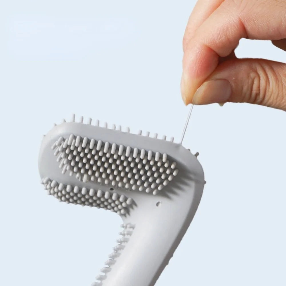 Golf Club Shaped Silicone Head Toilet Brush With Wall Mounted Holder