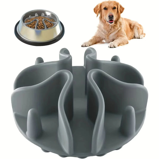Soft Silicone Slow Feeder Puzzle Dog Bowl Insert Promotes Digestion