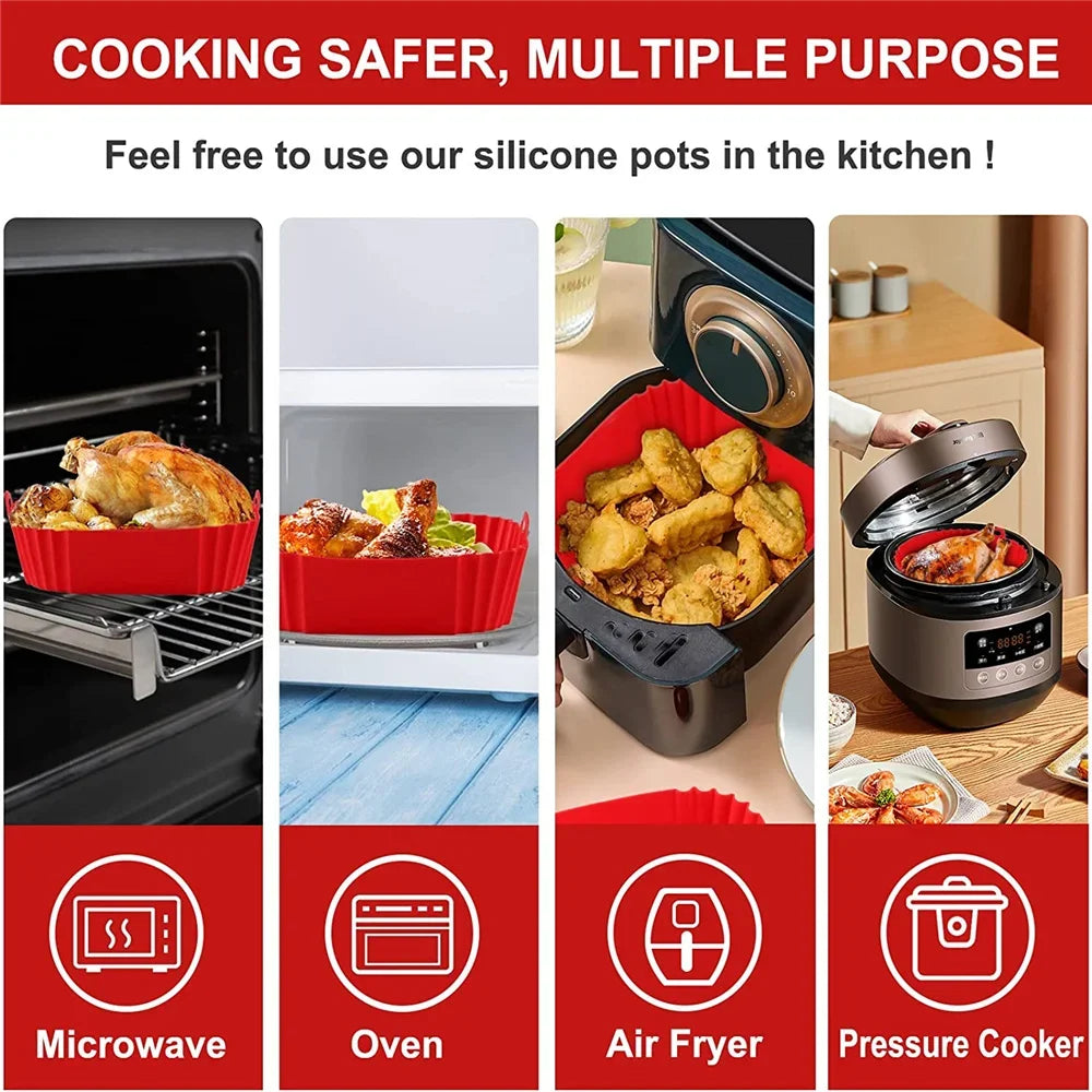 Nonstick Silicone Air Fryer Pan Liner For Oven Baking Tray