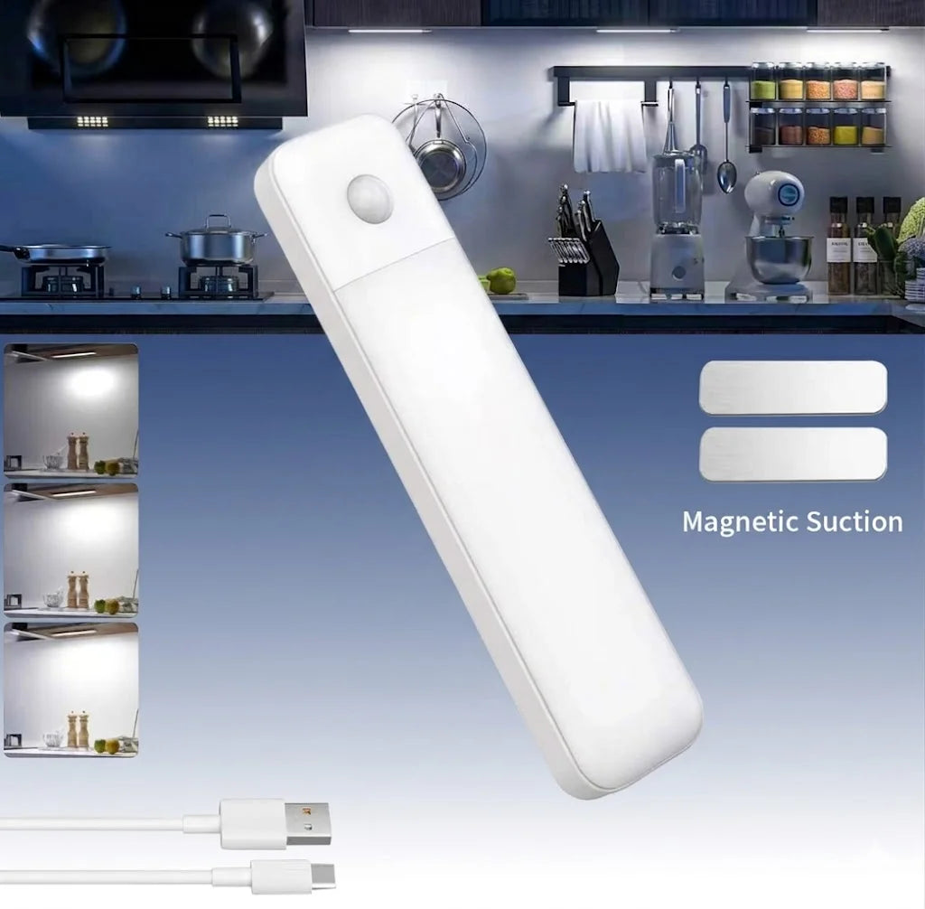 60 LED Motion Sensor Under Cabinet Light USB Rechargeable Magnetic