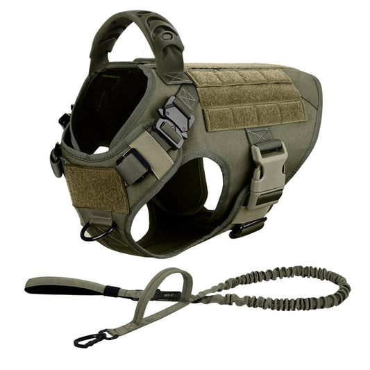 Tactical Dog Harness Leash Set Large Dogs Training Walking