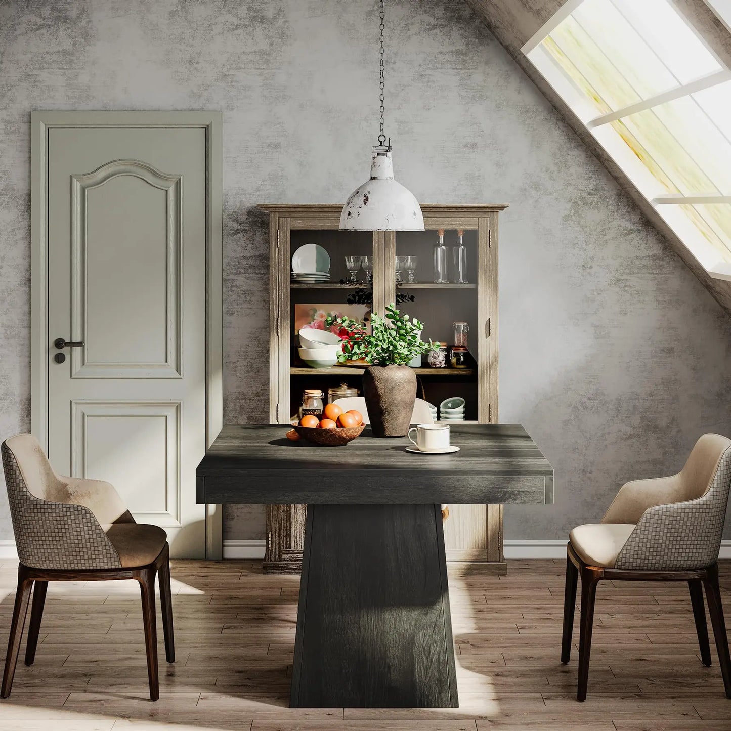 Tribesigns Square Wooden Dining Table With Sturdy Base Modern Farmhouse, No Chairs
