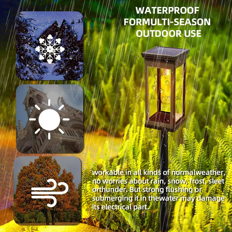 FAMCDC Solar Pathway Lights Outdoor Auto On Off Dusk LED