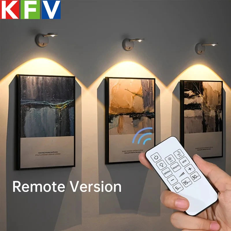 KFV USB Rechargeable Intelligent Wireless Wall Light Dimmable Led Spotlight