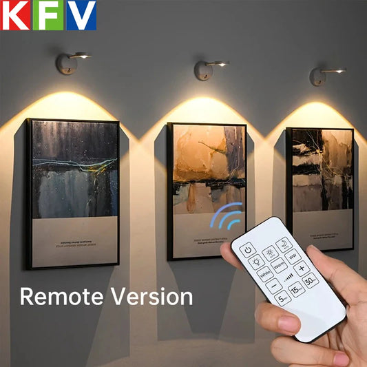 KFV USB Rechargeable Intelligent Wireless Wall Light Dimmable Led Spotlight