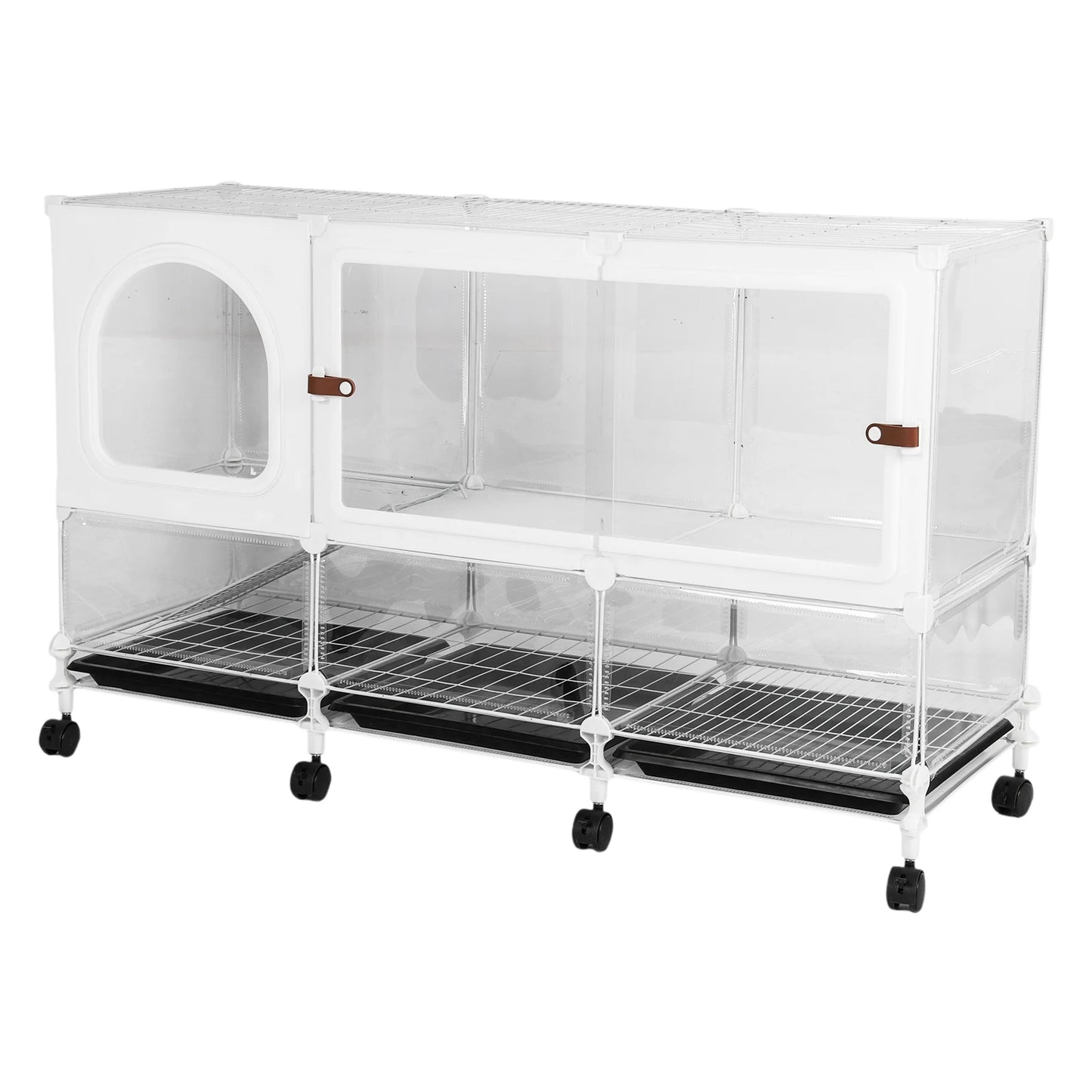 Alloyseed 2 Tier Rabbit Hutch Wheels Tray Guinea Pigs Chinchillas