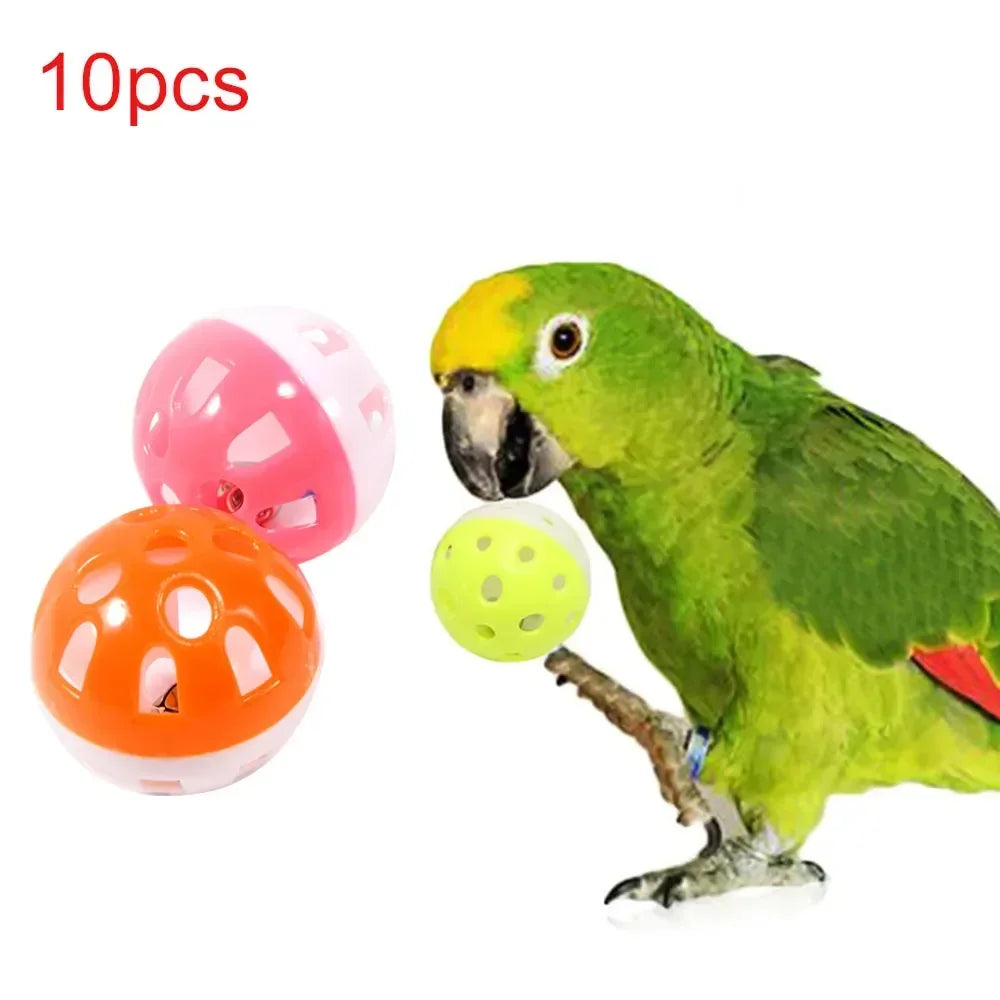 Colorful Hollow Rolling Bell Parrot Toy For Parakeet Cockatiel