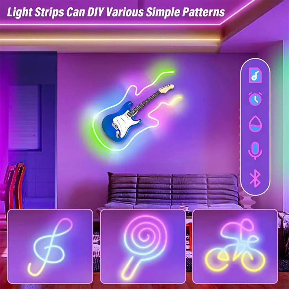 RGB USB LED Strip Lights 15M Music Sync IP65 Waterproof