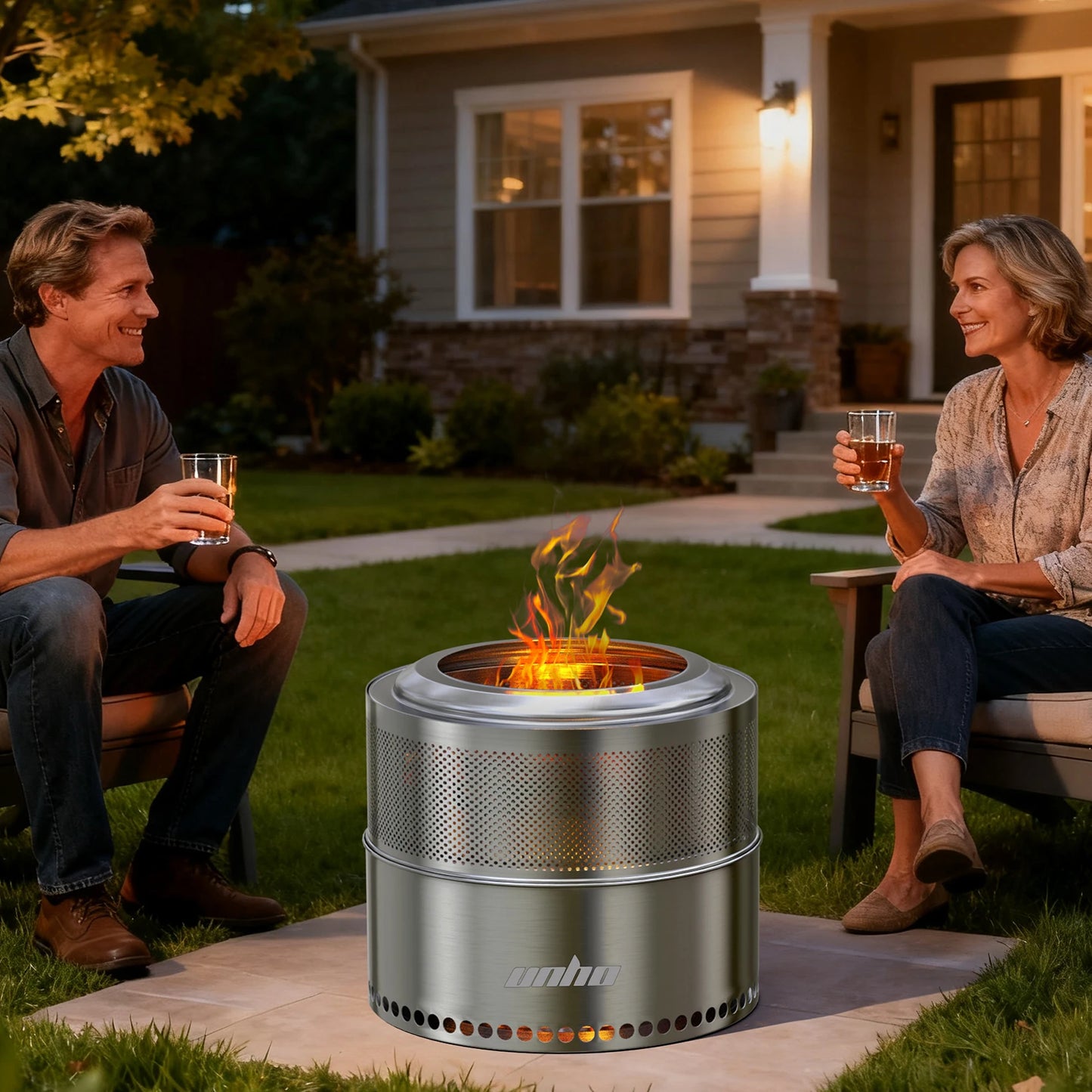 Stainless Steel Smokeless Wood Burning Fire Pit With Carry Bag