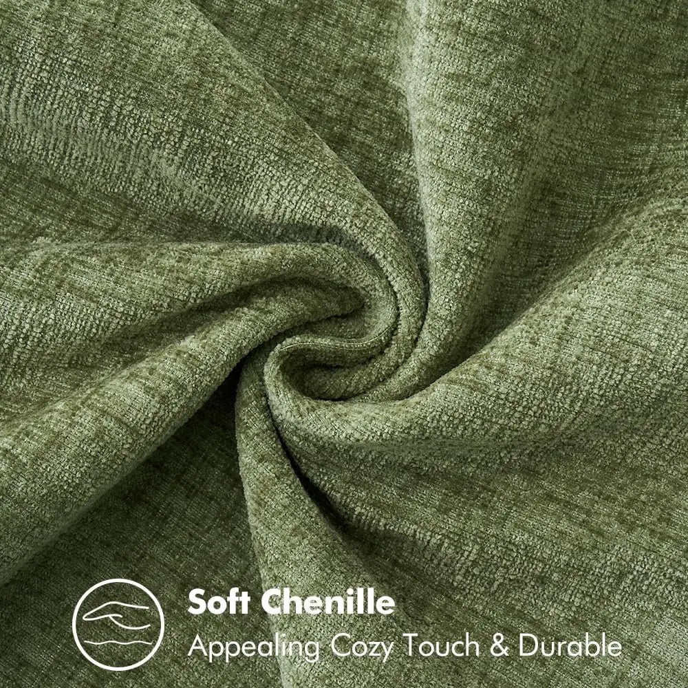 Pack of 2 Chenille Knit Pillow Covers with Embroidered Edges